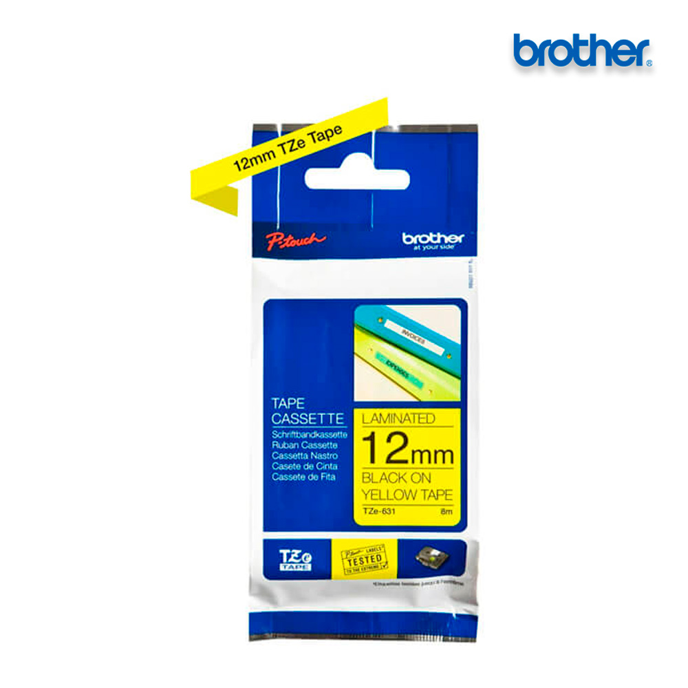 Cinta Amarilla (12mm x 8m) TZE-631 MARCA BROTHER – Rotulador brother