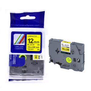 Cinta Amarillo (12mm x 8m) TZ2-S631 Extra Fuerte Compatible para Brother