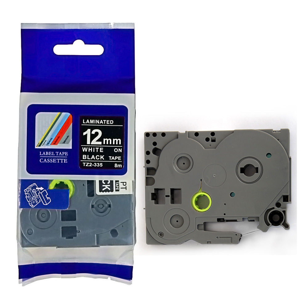Cinta Negra (12mm x 8m) TZ2-335 Compatible para Brother – Cartucho Standard