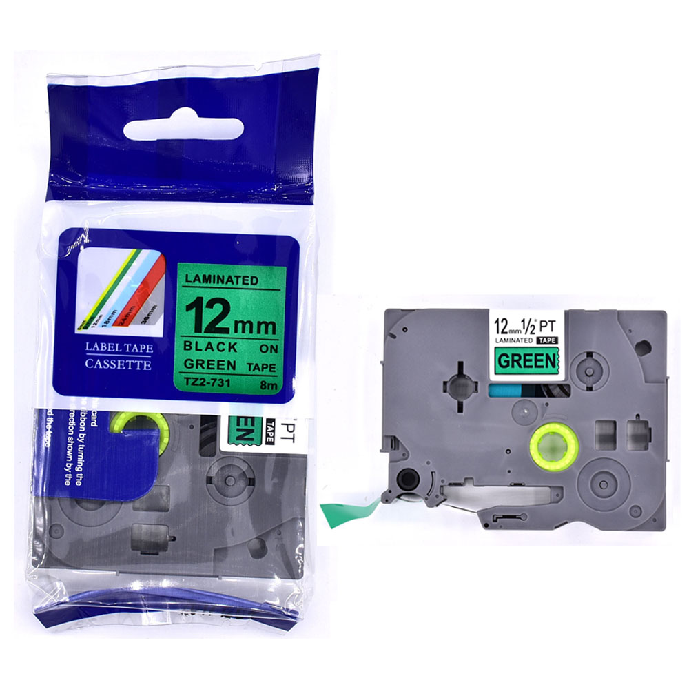 Cinta Verde (12mm x 8m) TZ2-731 Compatible para Brother – Cartucho Standard