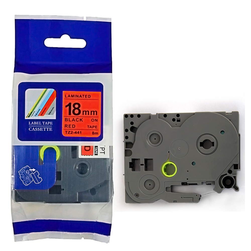Cinta Rojo (18mm x 8m) TZ2-S441 Extra Fuerte Compatible para Brother – Cartucho Standard