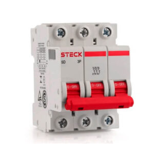 3p-steck.jpg SDZD63C02 Interruptor Termomagnético 3X2A, 6KA/415V - 10KA/220V Steck