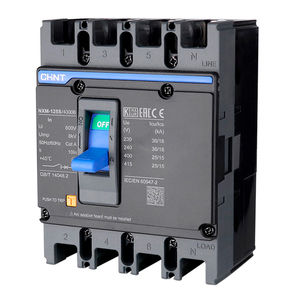 4P 100A Interruptor De Fuerza Fijo NXM-125S4300B Negro Chint – Descuentos