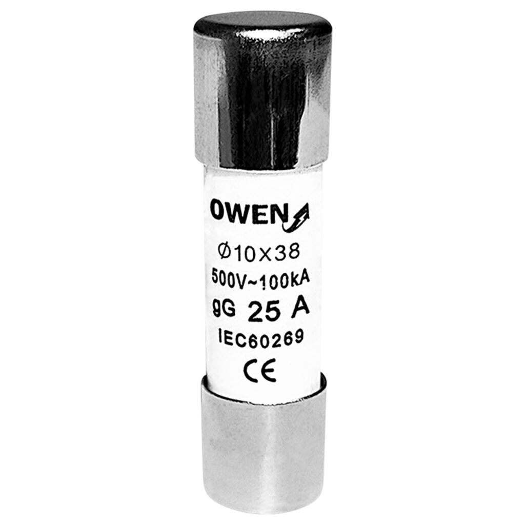 Fusible De Loza 25A 10×38 Owen – Portafusibles y Fusibles