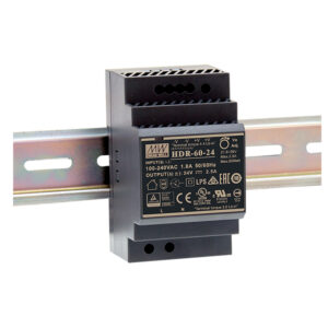 HDR-60-24.jpg HDR-60-24 Fuente de Alimentación 60W 24VDC 2.5A Clase 2 p/Riel Din Mean Well