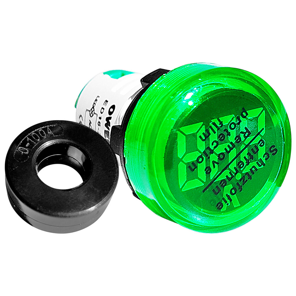 ED16-22ADV Piloto Indicador de Amperaje 0-50A (100A) DC 9-36V , AC65-480V , 50/60HZ 22MM Circular Ve