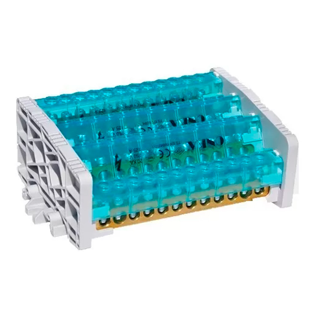 Bornera De Distribución 160A 12 Huecos 4P (7X12MM²) Con Cubierta Onka – Nuevo