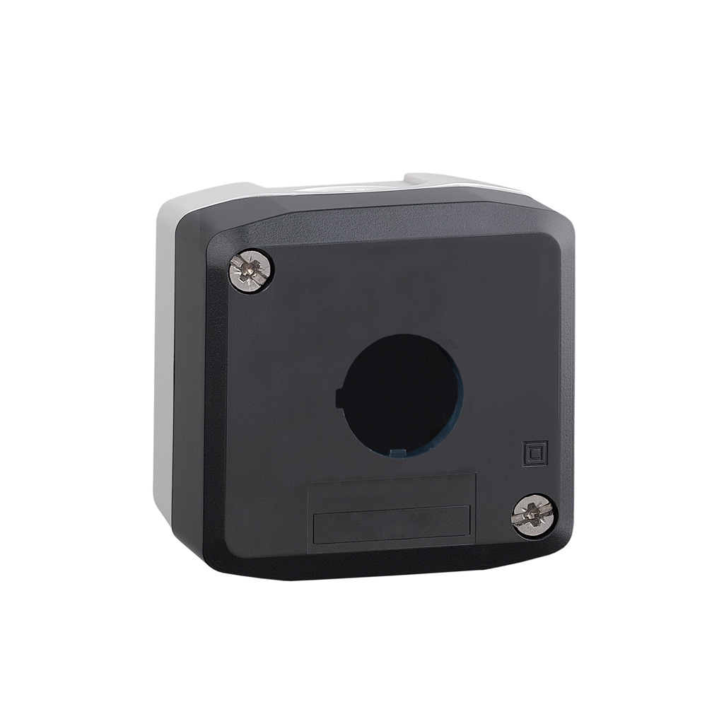 Caja 1 Hueco Gris LAY4-D01 CNC – Caja para Pulsador Gris