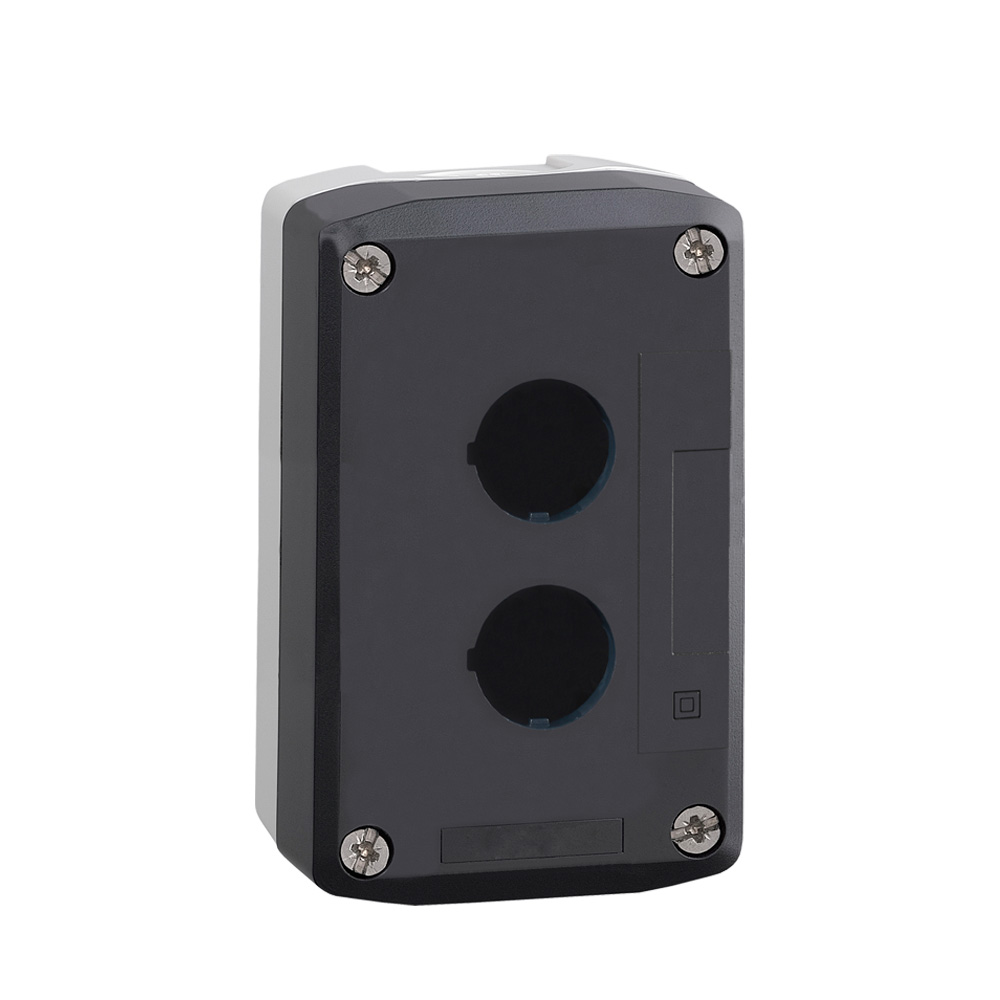 Caja 2 Huecos Gris LAY4-D02 CNC – Caja para Pulsador Gris