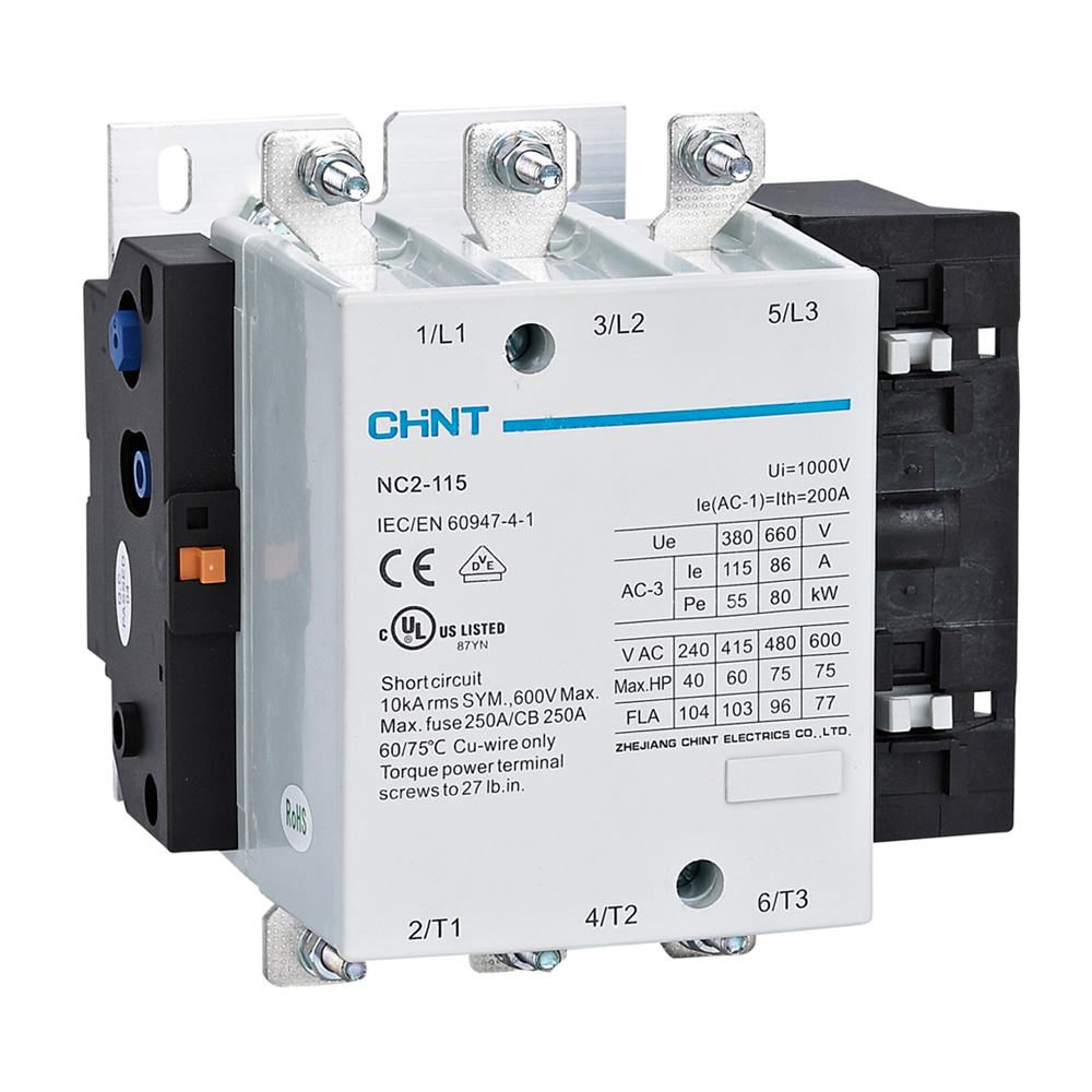 Contactor 115a / Ac3 3p Nc2-115 Bob. 220vac 50/60hz Chint – Descuentos