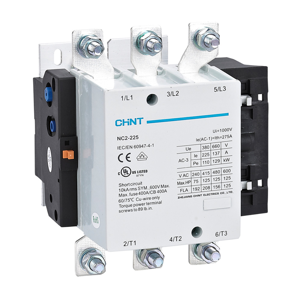 Contactor 225a / Ac3 3p Nc2-225 Bob. 220vac 50/60hz Chint – Descuentos