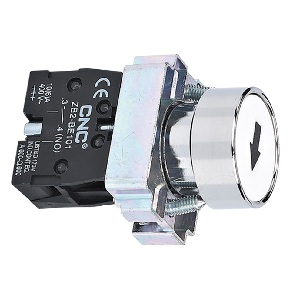 Pulsador Blanco Con Flecha NO LAY5-BA3341 CNC – CNC