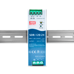sdr-120-24-1.png SDR-120-24 Fuente de Alimentación 120W 24VDC 5A Clase B p/Riel Din -Alto Rendimiento-Mean Well