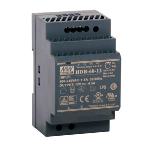 hdr-60-12 HDR-60-12 Fuente de Alimentación 54W 12VDC 4.5A Clase 2 p/Riel Din Mean Well
