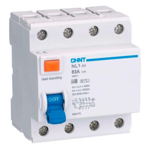 Interruptor Diferencial Inmunizado NL1-63 4P 63A ,300mA ,Tipo A, 6kA Para Maquinas ,Chint